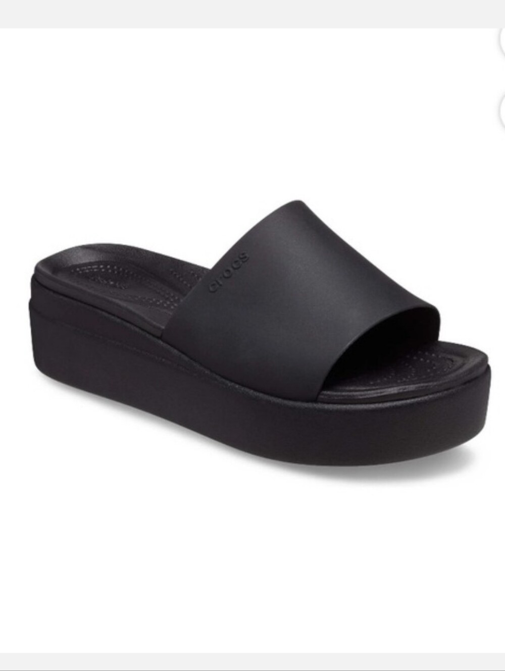 Crocs Black Platform Slip On Sandaks Size 8